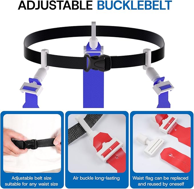 14 Player Flag Football Belts Adjustable Football Set with 42 Flags 8 Cones and 1 Bag for Youth Adults Kids Training