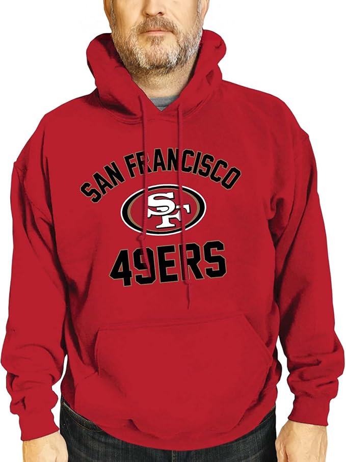 Team Fan Apparel NFL Adult Gameday Hooded Sweatshirt - Poly Fleece Cotton Blend - Stay Warm and Represent Your Team in Style