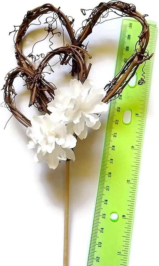 Simple Rustic Cake Topper with White Paper Carnation Flowers