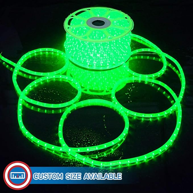 Russell Decor LED Rope Lights Festival Holiday Party Seasonal Christmas Decoration 30ft - 200ft Customized Available (Green, 40)