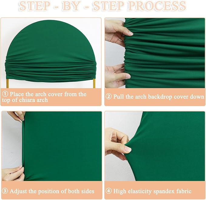 Green Wedding Arch Cover Set of 3 Arch Backdrop Covers 6FT 5FT 4FT Spandex Cover for Arched Backdrop Balloon Arches Stand Covers Stretchy Backdrops Fabric for Baby Shower Birthday Party Wall Decor