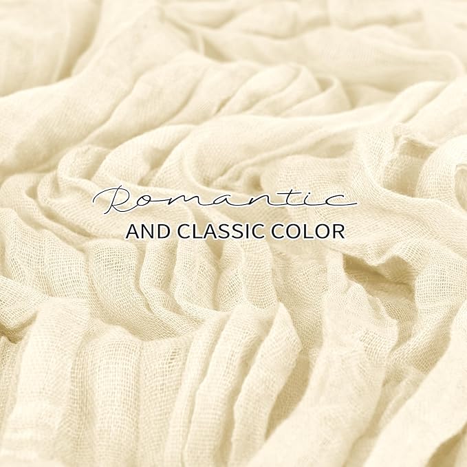 12 Pack Cheesecloth Table Runner 20 x 120 inch Cheese Cloth Table Runner Bulk,Romantic Boho Sheer Gauze Fabric Table Runners for Wedding Reception,Party,Bridal Shower Table Decor(Ivory)