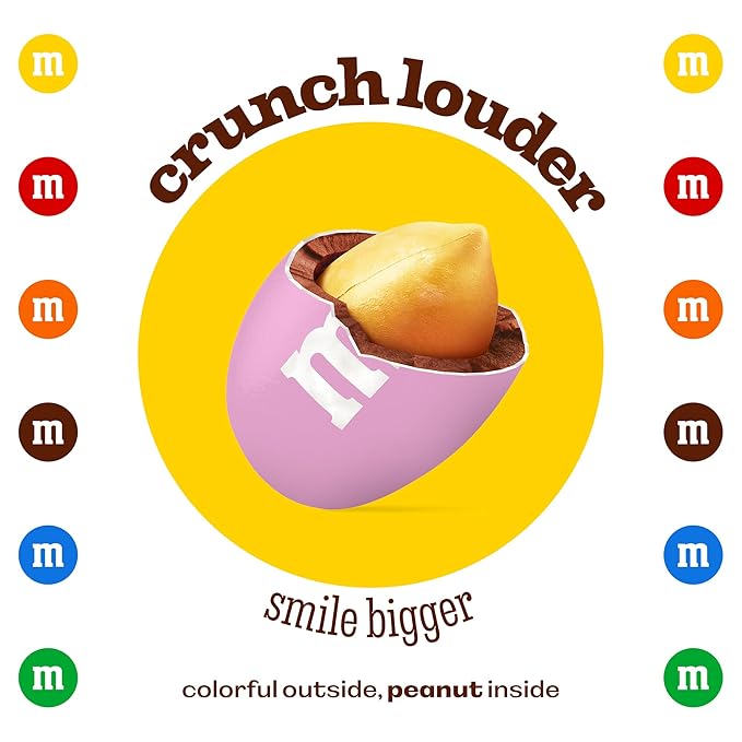 M&M’S WORLD Peanut Pink Chocolate Candy - 2lbs of Bulk Candy in Resealable Pack for Candy Buffet,Birthday Parties,Theme Meetings,Candy Bar,Sweet Stuff for DIY Party Favors or Edible Decoration