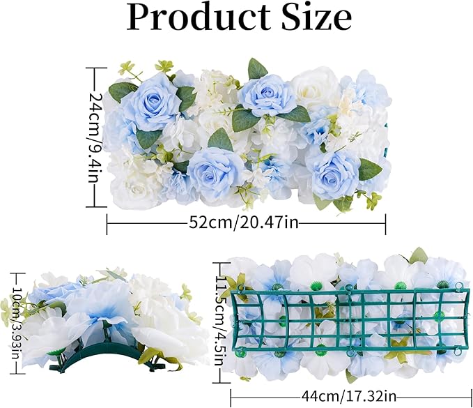 Pack of 10 Wedding Arch Decorations, 20.47 inch Artificial Flower Table Centerpieces Floral Arrangement for Wall Backdrop Party Bridal Shower Event Decor - Blue
