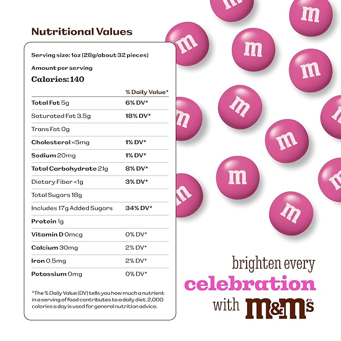 M&M’S WORLD Dark Pink Milk Chocolate Candy - 2lbs of Chocolate Candy Bulk in a Resealable Pack, For Valentine's Day, Birthday Party Favors, Weddings, Graduation and More