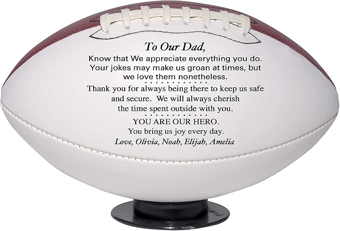 Personalized Fathers Day Football Gift from Daughter or Son - Custom from Kids - Personalized Football for Dad - Birthday Gift for Dad from Son or Daughter