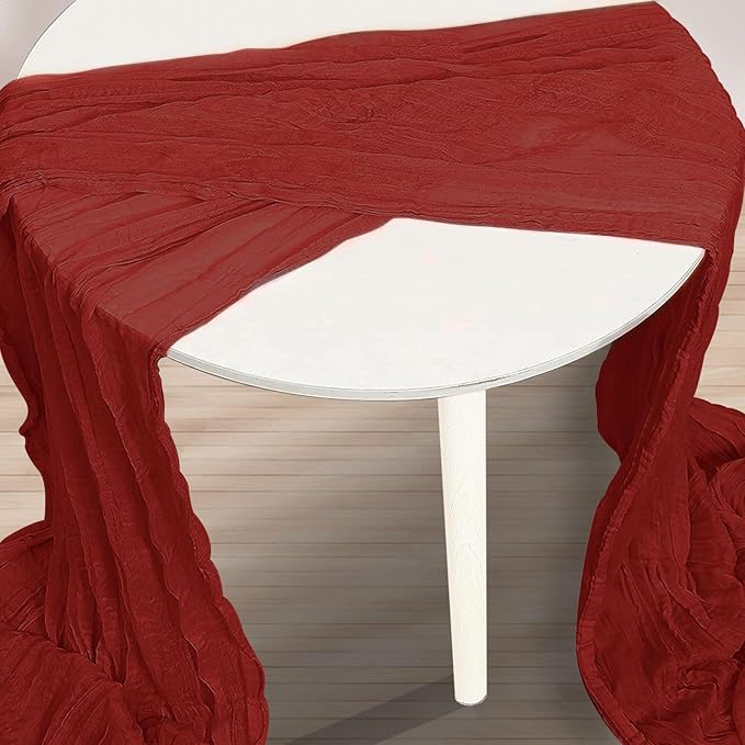 6 Pack Terracotta Christmas Cheesecloth Table Runner 35x120 Inch 10Ft Rustic Gauze Cheese Cloth Table Runner Sheer Cheesecloth Table Runners for Wedding Party Bridal Shower Decoration