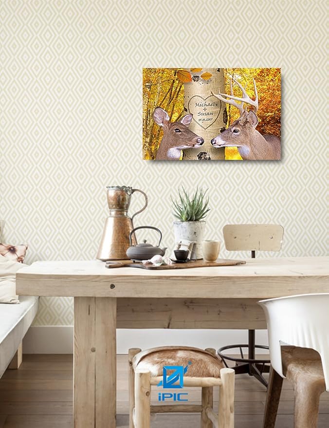 IPIC - Oh My Dear, Personalized Artwork with Names and Date on, Customized Gift for Anniversary,Wedding,Birthday and Holidays. Total Size: 18" W x 12" H