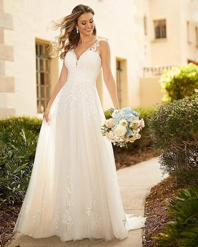 Boho Lace Wedding Dresses for Bride 2026 Tulle Long Sleeve Wedding Dress Ball Gowns Satin Mermaid Bridal Gown