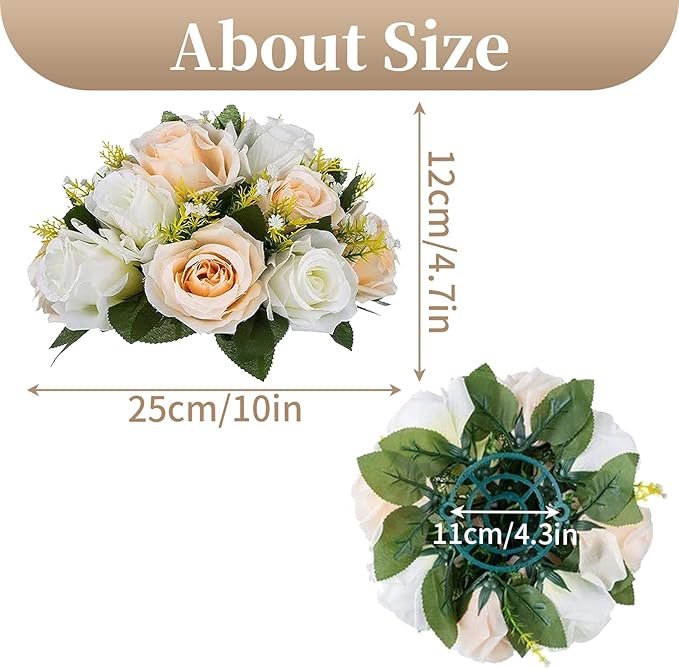 Sziqiqi Pack of 10 Fake Flower, Silk Rose Flowers, Suit for Wedding/Party Centerpiece Road Lead Flower Rack Decorations, 10 Pieces