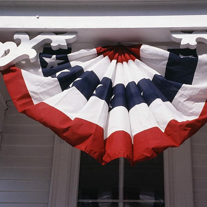 EBaokuup 16 Pcs USA Patriotic Pleated Fan Flags-3 x1.5 Ft American US Flag Bunting Banner Patriotic Bunting Flag Stars and Stripes Flag Bunting for Memorial Day The 4th of July and Labour Day
