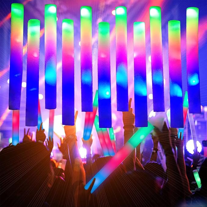 Bylaotrs Foam Glow Sticks Bulk 160 PCS,3 Modes Flashing LED Light Sticks Glow in The Dark Party Supplies Light Up Toys for Party Wedding Birthday Concert Halloween Christmas