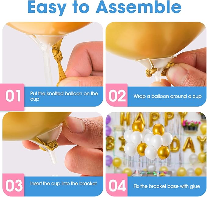 20 Sets Balloon Stand Kits, Balloon Sticks Holder with Base for Table Graduation Birthday Baby Shower Gender Reveal Party Decorations