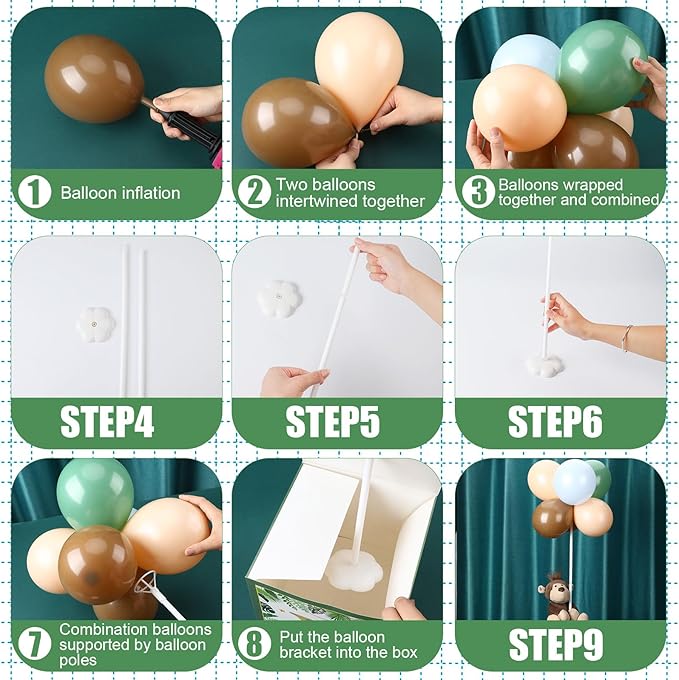 Lenwen 6 Sets Baby Letter Boxes Decorations Table Centerpieces for Baby Shower Gender Reveal,Bear Stuffed Animals Balloon with Stand Plush Toy Boxes for Birthday Party Wedding (Bear,Brown)