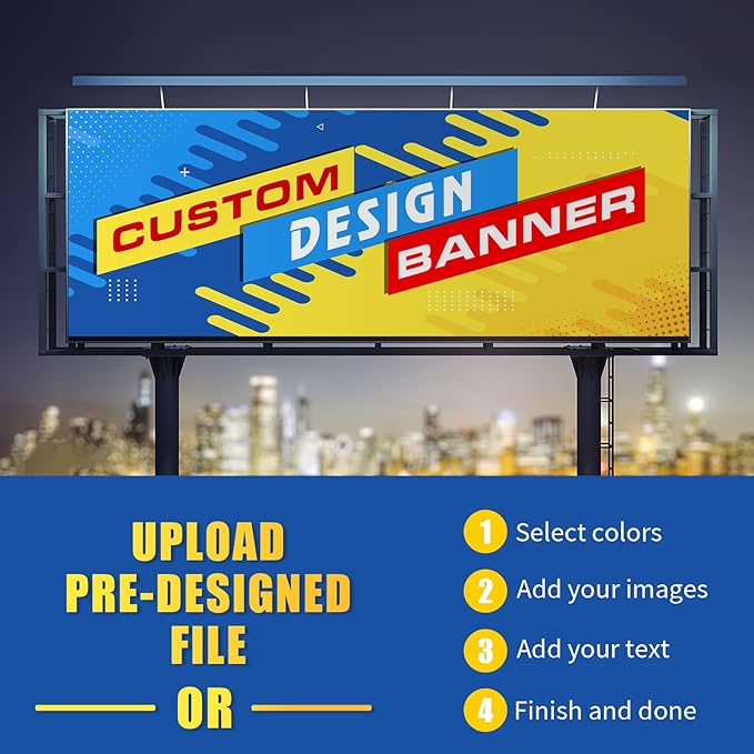 Custom Vinyl Banners and Signs 3'x4', Indoor or Outdoor Large Personalized Backdrop for Parties, Business, Birthday, Back to School & Event Decoration