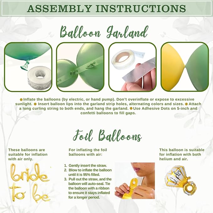 215 PC Bridal Shower Decorations Olive Sage Green - Bridal Shower Balloon Boxes with A-Z Letters & Bridal Balloon Arch Kit & Bride to Be Balloon for Bridal, Bachelorette, Engagement or Wedding