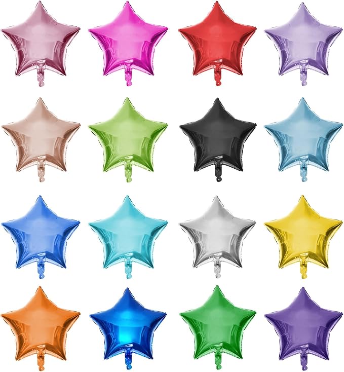 Custom Foil Balloons – Personalized Round & Heart Shaped Balloons for Logo, Text or Photo – Event, Birthday, Wedding, Business Promotion (star, 20)