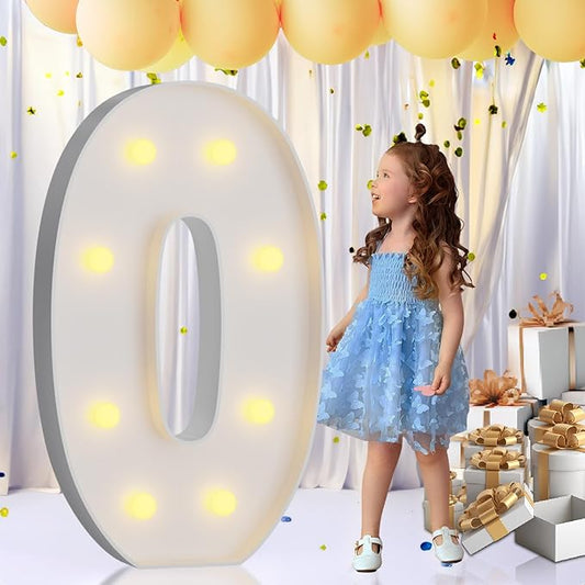 imprsv 3FT Light Up Mosaic Numbers, Marquee Letters for 10th, 20th, 30th Birthday Decorations, Pre-Cut Foam Board Kit