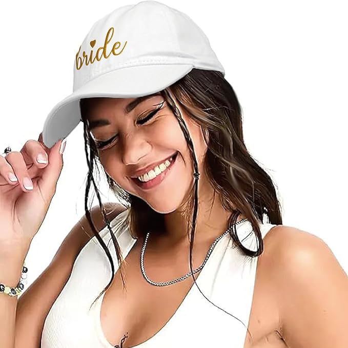 PartyGifts&beyond 6Packs Bachelorette Hat Bridesmaid Hat Bachelorette Party Favors Embroidered Bride Squad Baseball Cap