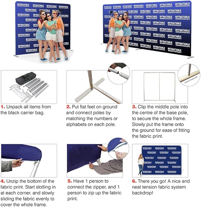 Custom Tension Fabric Display Backdrop Banner Stand - Vibrant HD Printing For Trade Shows Backdrop Booth , Conferences, Weddings, And More