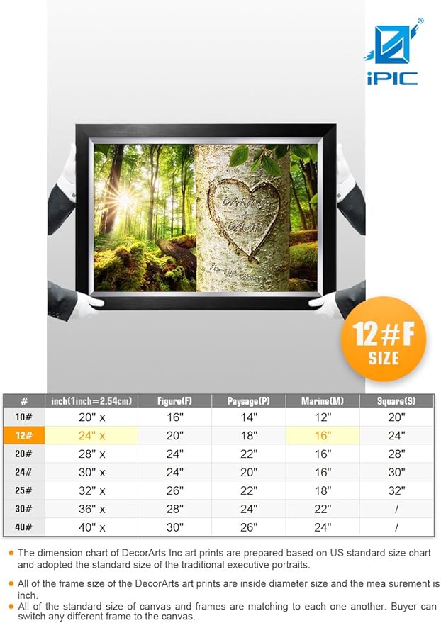 IPIC - Love Evergreen, Personalized Artwork with Names and Date on, Customized Gift for Anniversary,Wedding,Birthday and Holidays.Picture size: 24x16, Framed Size: 27x19