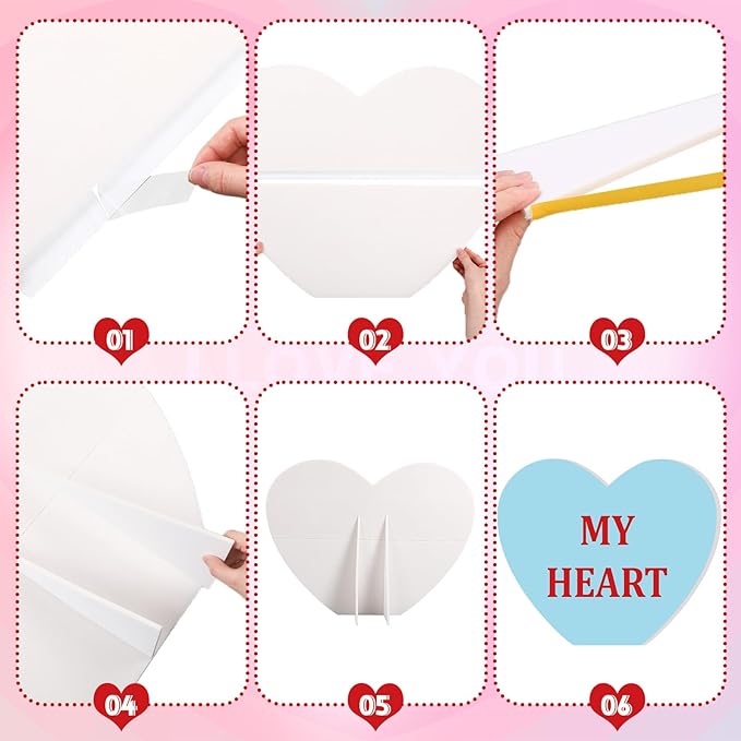 Teling 3 Pcs 24in 36in 46in Valentine's Day Conversation Heart Cardboard Cutout Stand up Set Valentines Day Party Backdrop Sweetheart Candy Conversation Heart Decoration for Wedding Party Photo Prop