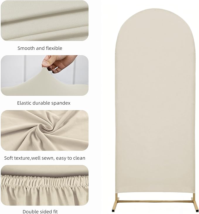3-Piece Arch Cover Bundle – 7.2FT, 6.6FT & 6FT Stretch Spandex Backdrop Set – Wedding, Birthday & Photo Booth Arch Covers for Every Event