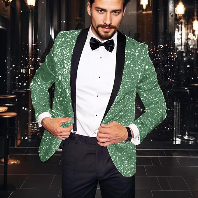 High-End Suits Sequins Men Tuxedo Sparkly Shawl Lapel Homecoming Suit Glitter 2 Pieces Party Prom Festival Blazer Pants