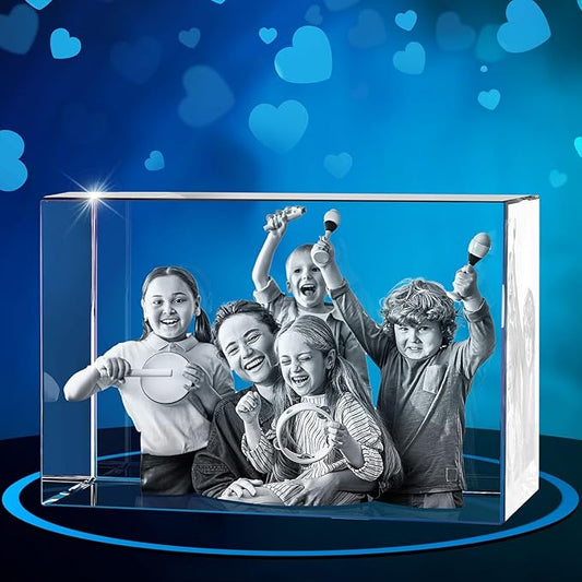 ArtPix 3D Crystal Photo, Valentines Day Personalized Gifts for Women, Wife, Men, Her, Him, Great V-Day Custom Gift With Your Own Photo, Customized Glass 3D Laser Etched Picture Wedding