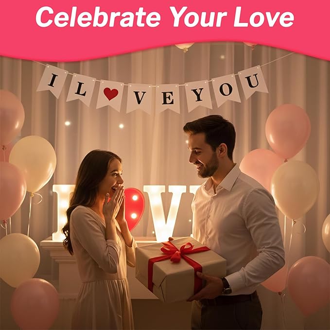 Valentine's Day Car Trunk Decoration Kit, with Balloon Rose Petals and I Love You Logo, Suitable For Decorating Proposals and Surprise Sirthday Confessions | by Zounys