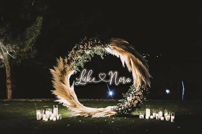 Custom Wedding LED Neon Sign Personalized Couple Names with Heart Neon Light Up Sign Customizable for Home Wedding Engagement Party Backdrop Wall Decor