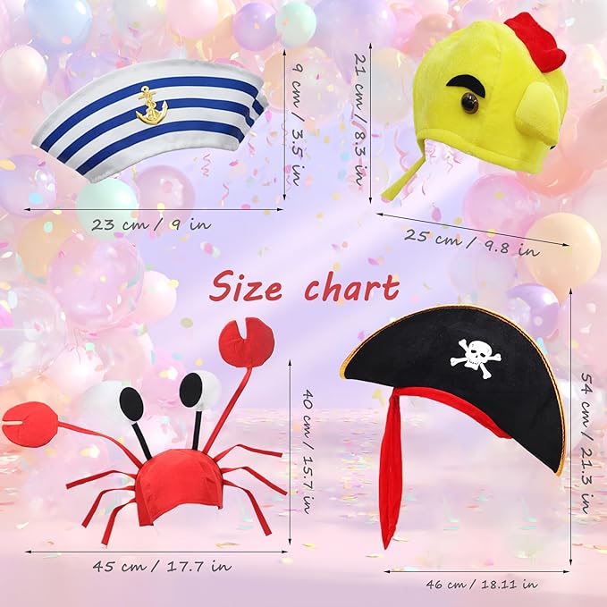 KEPATO Funny Party Hats Halloween Costume Hats, Assorted Bulk Photo Booth Props, Holiday Birthday Dress Up Accessories