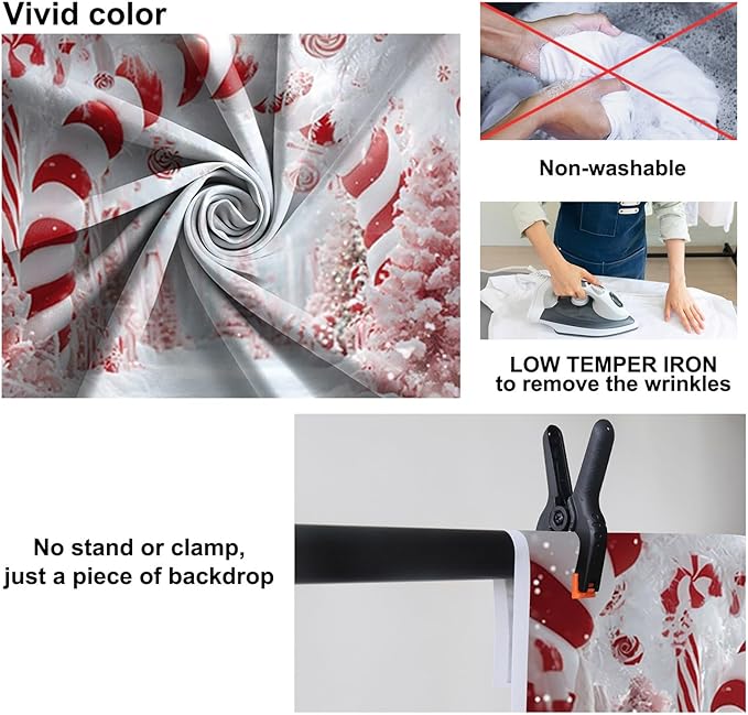 Baocicco 12x8ft Merry Christmas Candy Cane Backdrop Photography Red and White Candyland Fairy Fantasy Xmas Background Winter Holiday Family Party Decorations New Year Eve Party Banner Photoshoot
