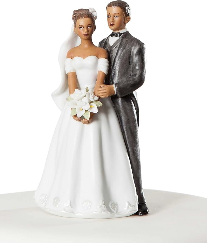 Wedding Collectibles Small Elegant African American Wedding Cake Topper