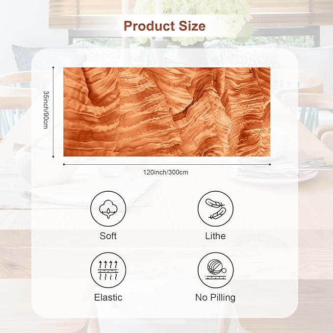 6 Pack Coral Cheesecloth Table Runner 35x120 Inch 10Ft Rustic Gauze Cheese Cloth Table Runner Sheer Cheesecloth Table Runners for Wedding Party Bridal Shower Decoration