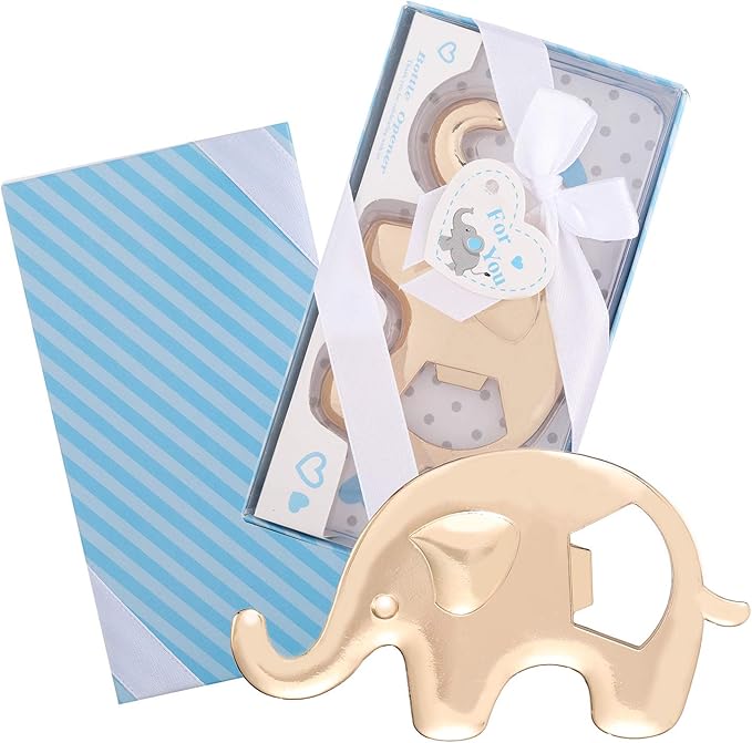Set of 24 Elephant Bottle Opener Baby Shower Party Favor for Guests Elephant Shaped Bottle Opener Baby Shower Favors Birthday Bridal Shower Souvenirs Wedding Favor Gift (24, Blue)