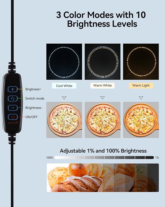 Takerers 16"x16"x16" Photo Studio Light Box Photography Booth with 120 LEDs, 3000-5700k Adjustable, 6 Color Backdrops, Dimmable Folding Shooting Tents for Product