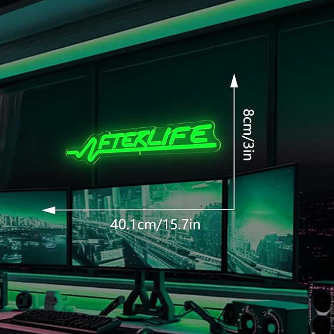 Ajoyferris Cyberpunk Neon Sign Game Led Sign for Wall Decor Shooting Games Neon Light for Gaming Room Man Cave Bedroom Decoration Cool Neon Light Sign for Teen Boys
