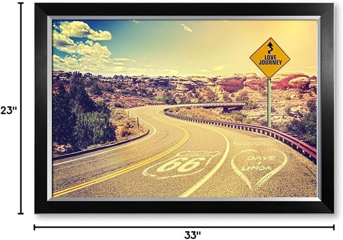 IPIC - Love Journey Personalized Framed Artwork for Romantic Anniversary and Wedding gifts; Picture size: 30x20, Framed Size: 33x23