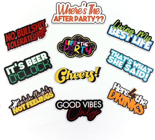 (Party Pack 2) Elevate Your Photo Booth Experience with Our Durable & Waterproof Pack of Signs-Perfect for Weddings, Birthdays, and Photo Booth Businesses - PVC Foamboard Photo Props