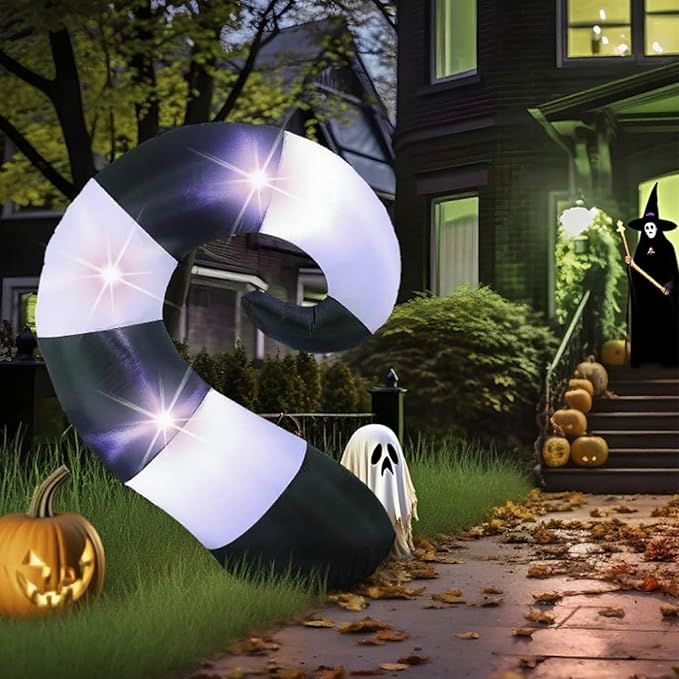 VIHOSE 4.69 FT Halloween Sandworm Inflatable Decoration Blow up Inflatable Sand Worm Built-in LED Lights for Halloween Outdoor Garden Lawn Scary Party Decor
