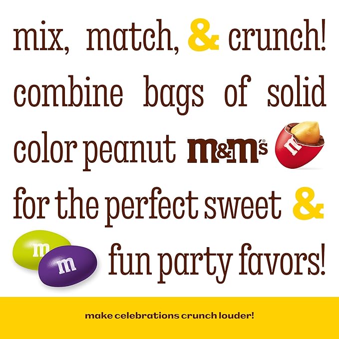 M&M’S WORLD Peanut Silver Chocolate Candy-2lbs of Bulk Candy in Resealable Pack for Candy Buffet,Birthday Parties,Theme Meetings,Candy Bar,Sweet Stuff for DIY Party Favors or Edible Decoration