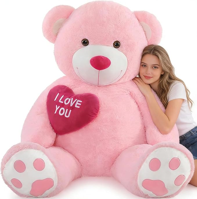 Tezituor Giant Teddy Bear Stuffed Animals 6 Feet - “I Love You”Red Heart Human Size Teddy Bear for Girlfriend,Boyfriend,Wife,Lover-Birthday, Anniversary, Valentines, or Long Distance
