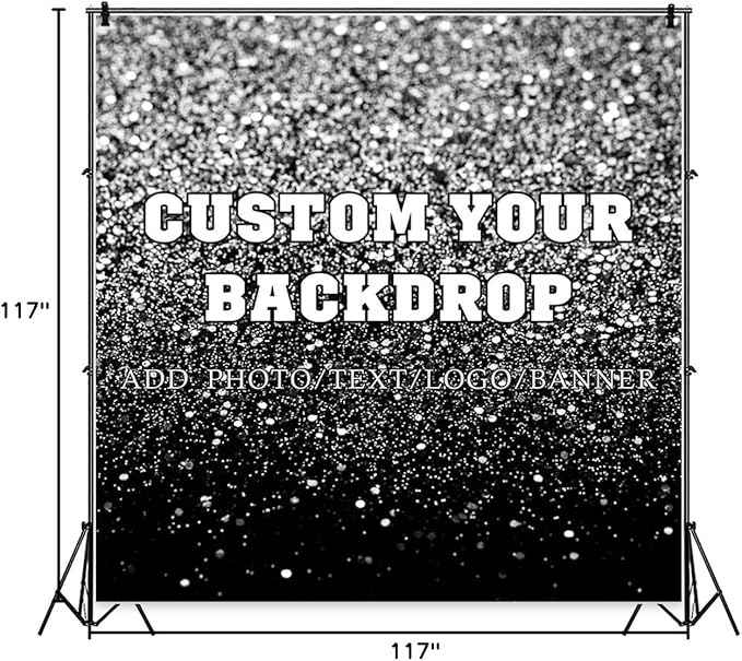 Leowefowa 10x10ft Custom Image Background Personalized Backdrop Customized Vinyl Backdrop with Pictures Photo Text Custom Banner Supplies Background for Baby Shower Birthday Party Decor