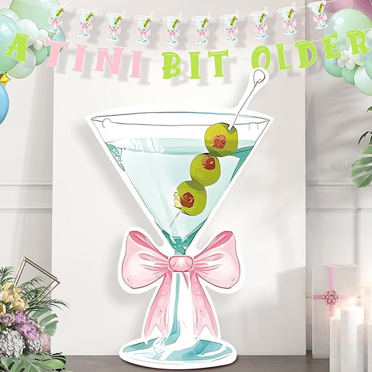 Large Martini Cardboard Cutouts, 30×47Inch Party Cardboard Cutout, Martini Party Decorations for Bachelorette Party Supplies Wedding Shower Birthday & 21st Legal Drinking Party Decor for Girls Women