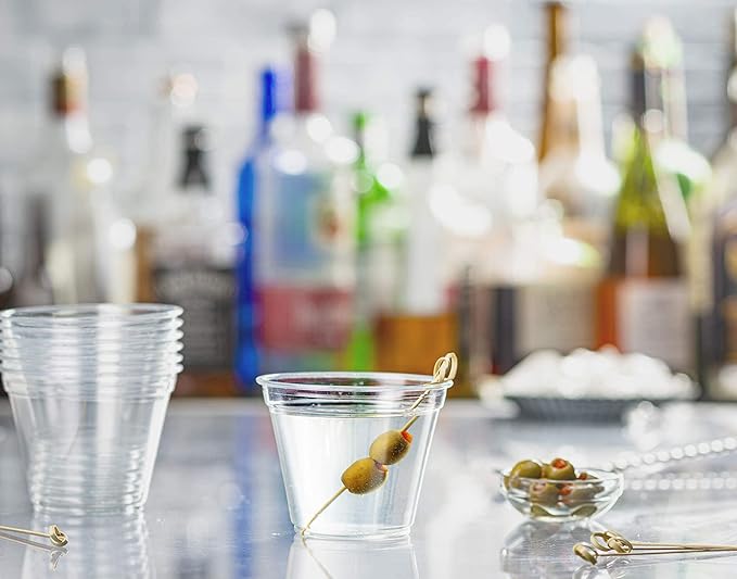 Comfy Package [Case of 1,000 9 oz. Crystal PET Clear Plastic Cups for Party - Ideal for Cold Beverages, Smoothies, and Parties