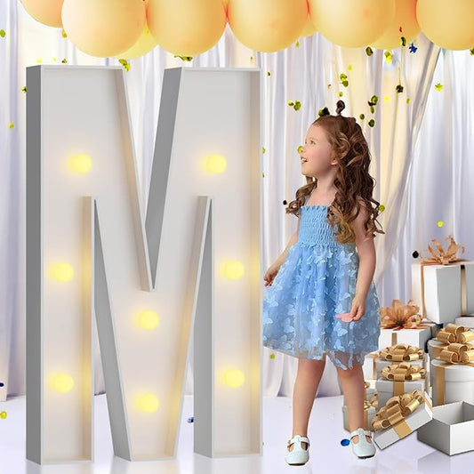 imprsv 3FT Marquee Letters, Moasaic Letters Marquee Light Up Letters for Birthday Wedding Engagement Party Decoration, Large Marquee Letters Kit for Baby Brithday Party, Letter M (Assembly Needed)