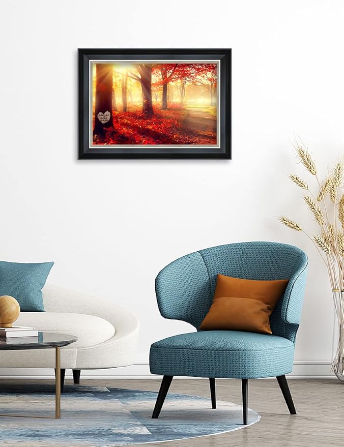 IPIC - You Are My Sunshine, Personalized Framed Wall Art with Names and Date on, Giclee Prints with Solid Wood Frame, Customized Gift and Memorial Gifts for Wedding Anniversary.