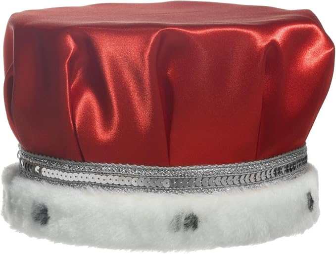 Anderson's Satin Crown with Silver Trim and Faux Fur, King Crown For Prom, Homecoming, Royalty, Mardi Gras, Birthday, Party