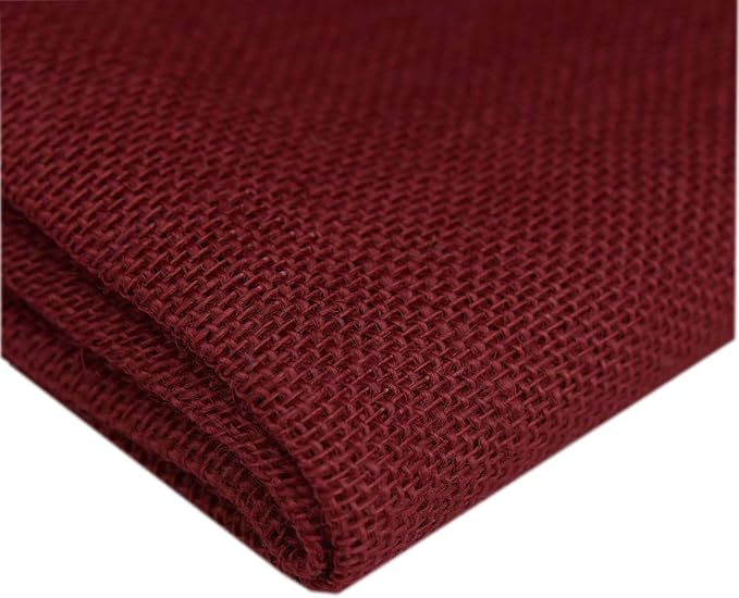 VDS Natural Burlap Chair Sashes Rustic Hessian Jute Bow Ribbon Ties for Wedding Party Birthday Anniversary Banquet Reception (6 X 108 Inch) (Pack of 125) (Maroon)
